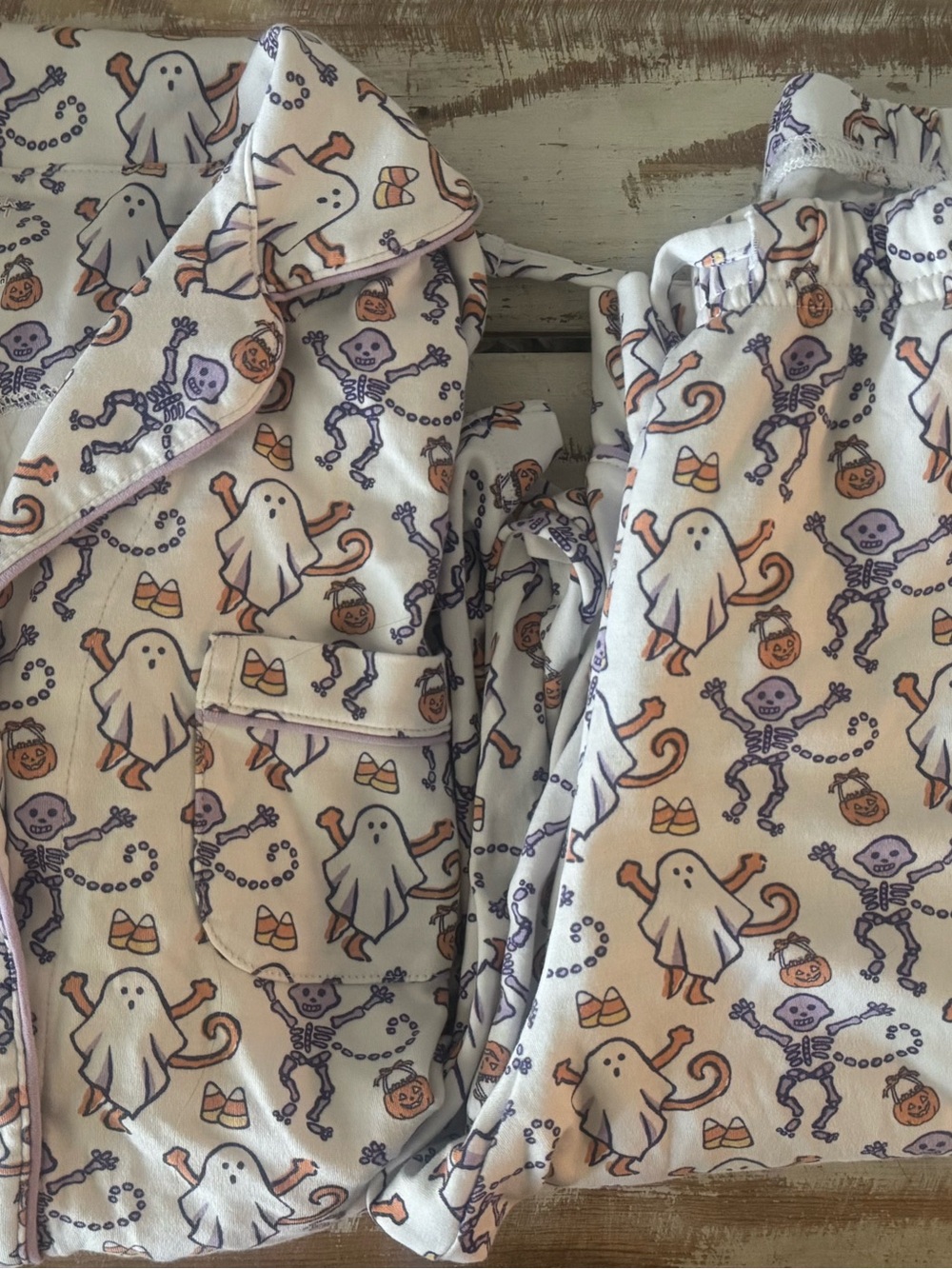 Roller Rabbit Halloween TRICK OR TREAT Button-Front Pajama Set size small HTF - Picture 5 of 5